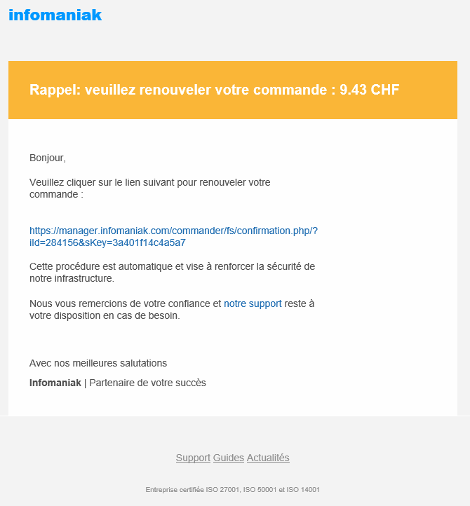 Image exemple mail phishing Infomaniak